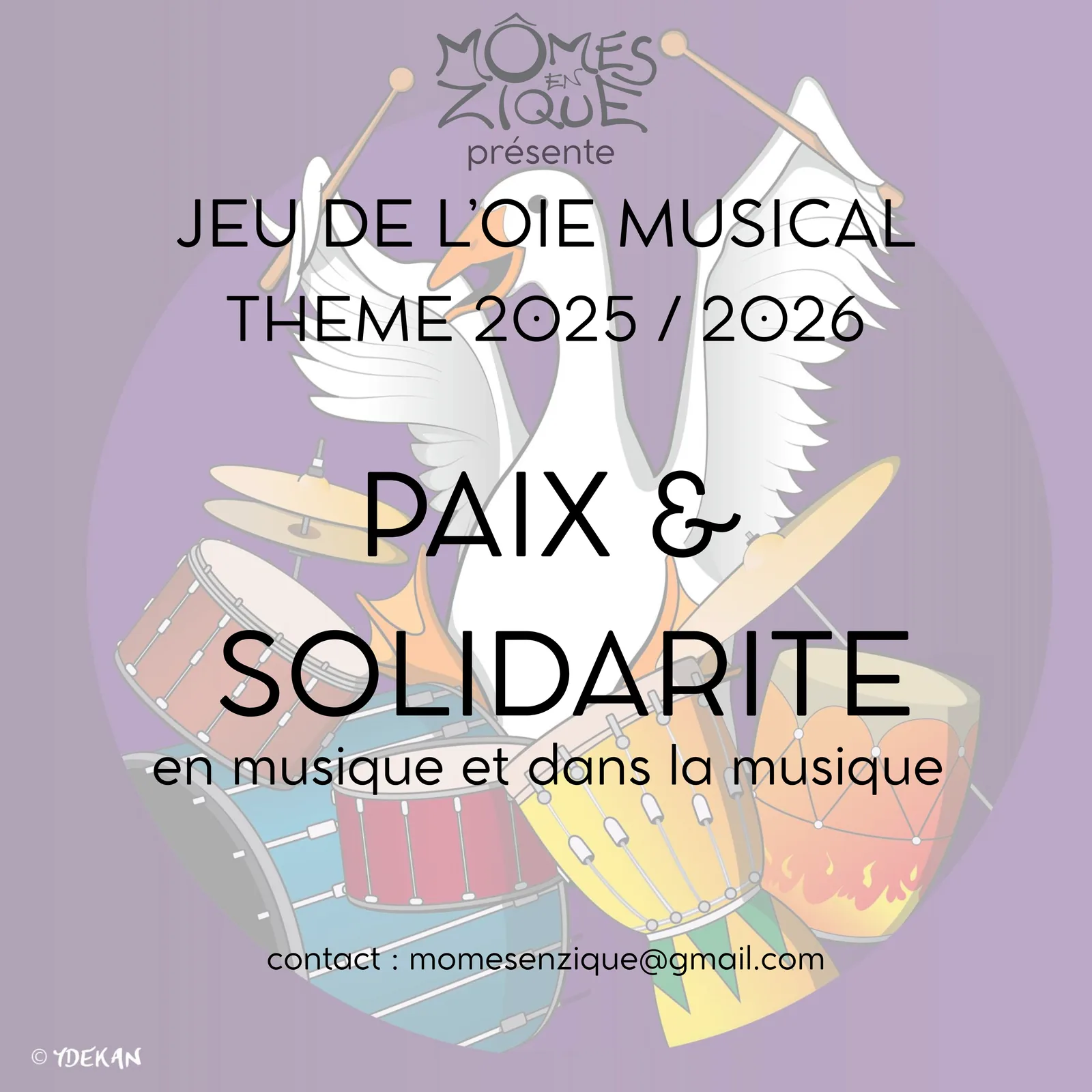 Jeu de l'oie musical, thème 2025 / 2026 : Paix et solidarité, en musique et dans la musique.